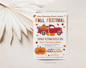 EDITABLE Fall Festival Invitation, Fall Festival Fall Harvest Flyer, Halloween Community Fundraiser Event, School Pto 396 INSTANT DOWNLOAD