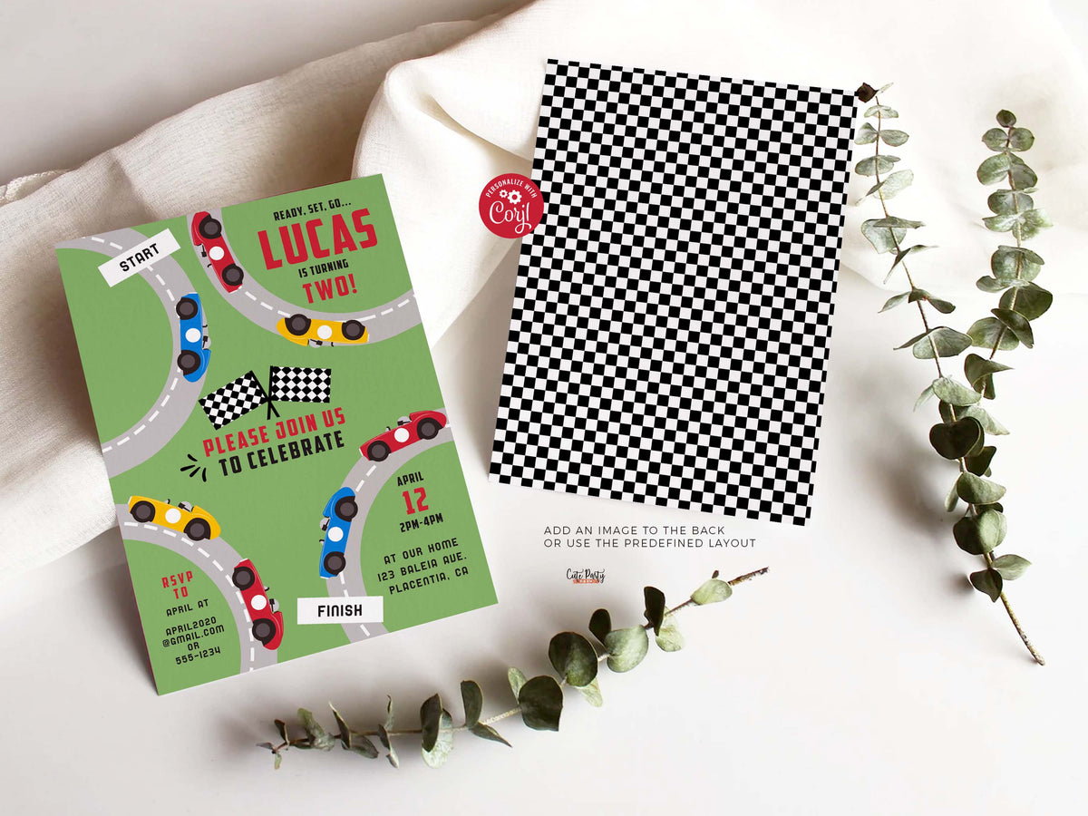 Vintage Racing Birthday Party Invitations – Cute Party Dash