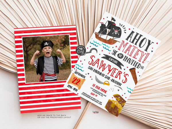 Pirate Birthday Party Chalkboard Sign Milestone Baby Poster - Digital Download