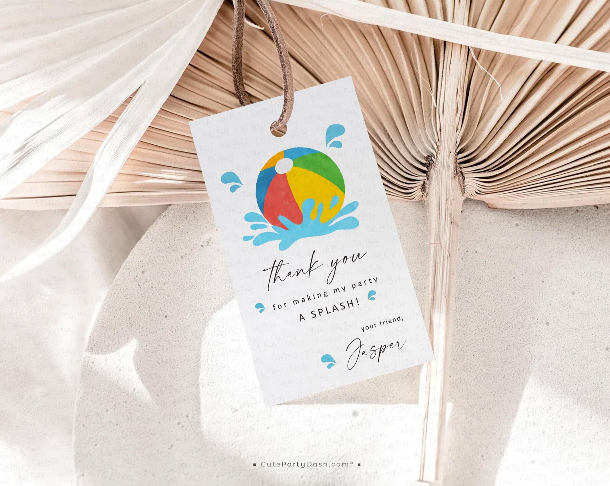 Customizable Pool Tags Pool Party Birthday Gift Tag - Digital Download – Cute Party Dash