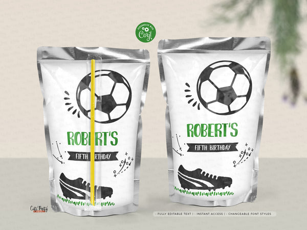 Soccer Birthday Pringles Potato Chip Can Tube Label Template - Digital Download