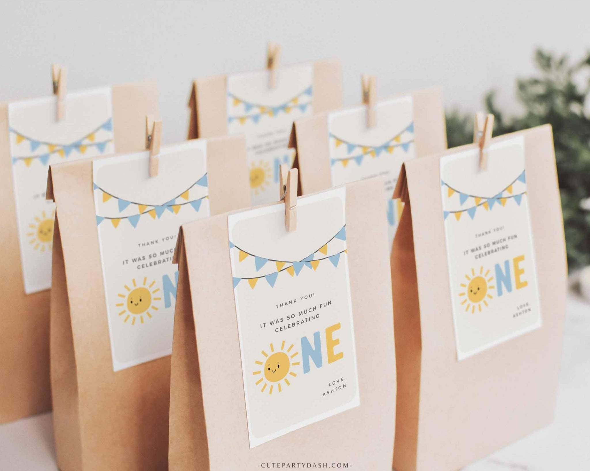Little Sunshine Boy Birthday Party Favor tag- Digital Download