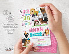 Puppy Birthday Party Invitation - Digital Download