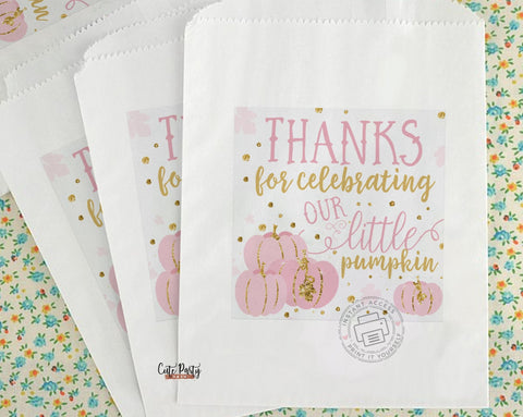 Our Little Pumpkin Birthday girl Favor Tags - Digital Download