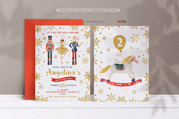 Nutcracker birthday Party invitation - Digital Download