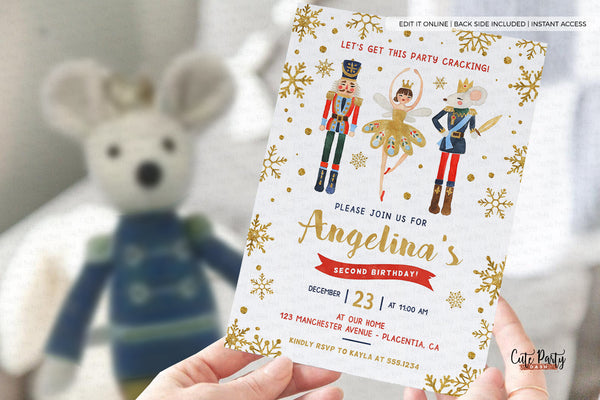 Nutcracker birthday Party invitation - Digital Download