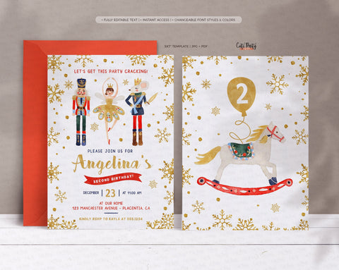 Nutcracker birthday Party invitation - Digital Download