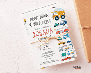 Transportation Birthday invitation - Digital Download