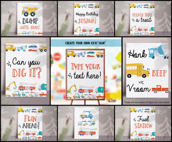 Transportation Birthday invitation - Digital Download