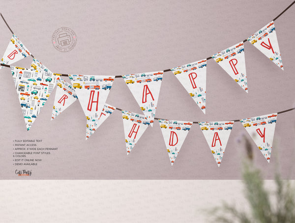 Transportation Birthday invitation - Digital Download