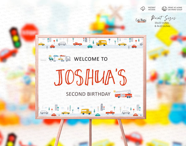 Transportation Birthday invitation - Digital Download