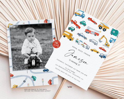 City Transportation Birthday invitation