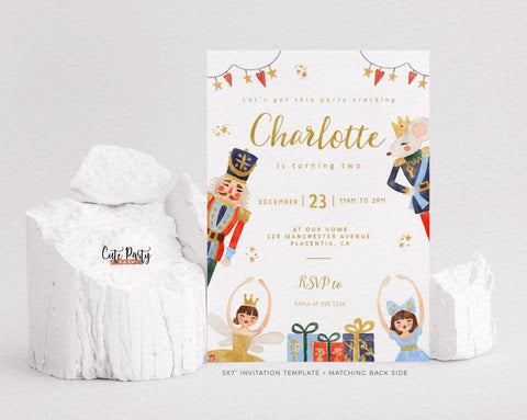 Nutcracker birthday Party invitation - Digital Download