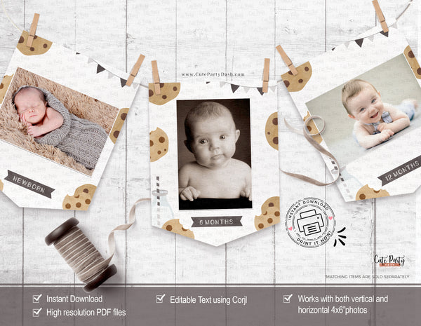 Minimalist Milk and Cookies Birthday photo banner