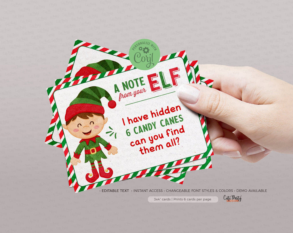 Christmas Elf Note Cards, Elf Activity Cards, Printable Mischief Cards ...