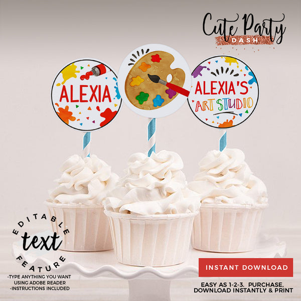 Art Birthday Party Invitation - Digital Download