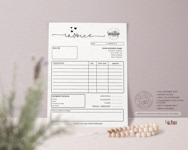 Snap and Share Editable Card Template  - Instant Download