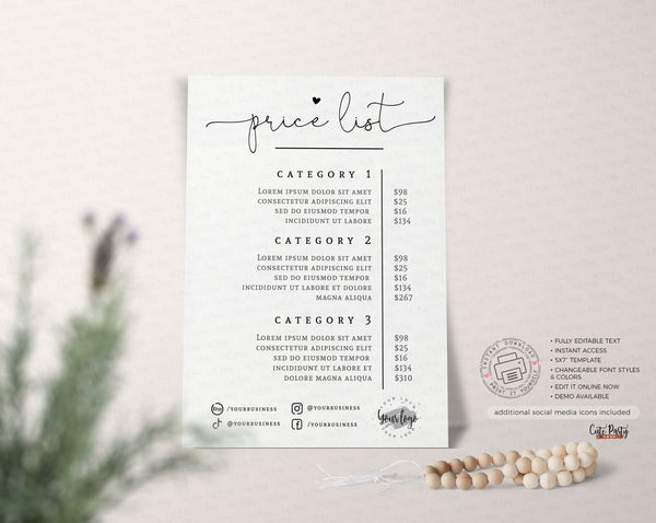 Snap and Share Editable Card Template  - Instant Download