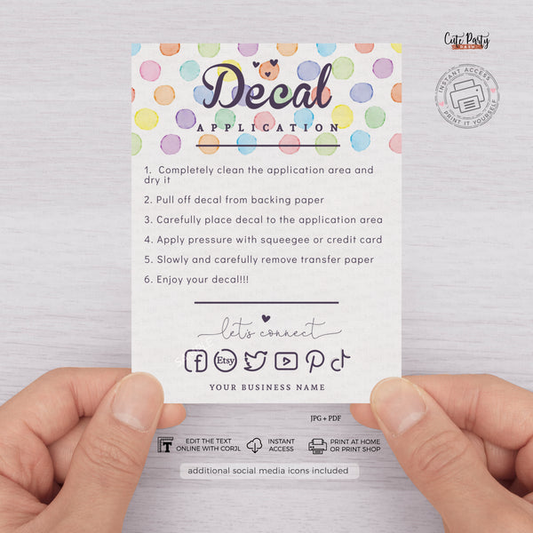 Watercolor Dots Professional Gift Certificate Editable Template - Instant Download
