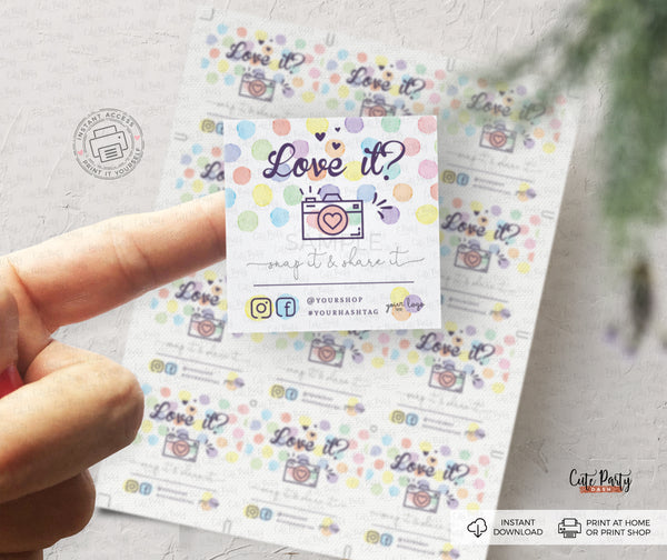 Watercolor Dots Decal Application Care Card Template  - Instant Download
