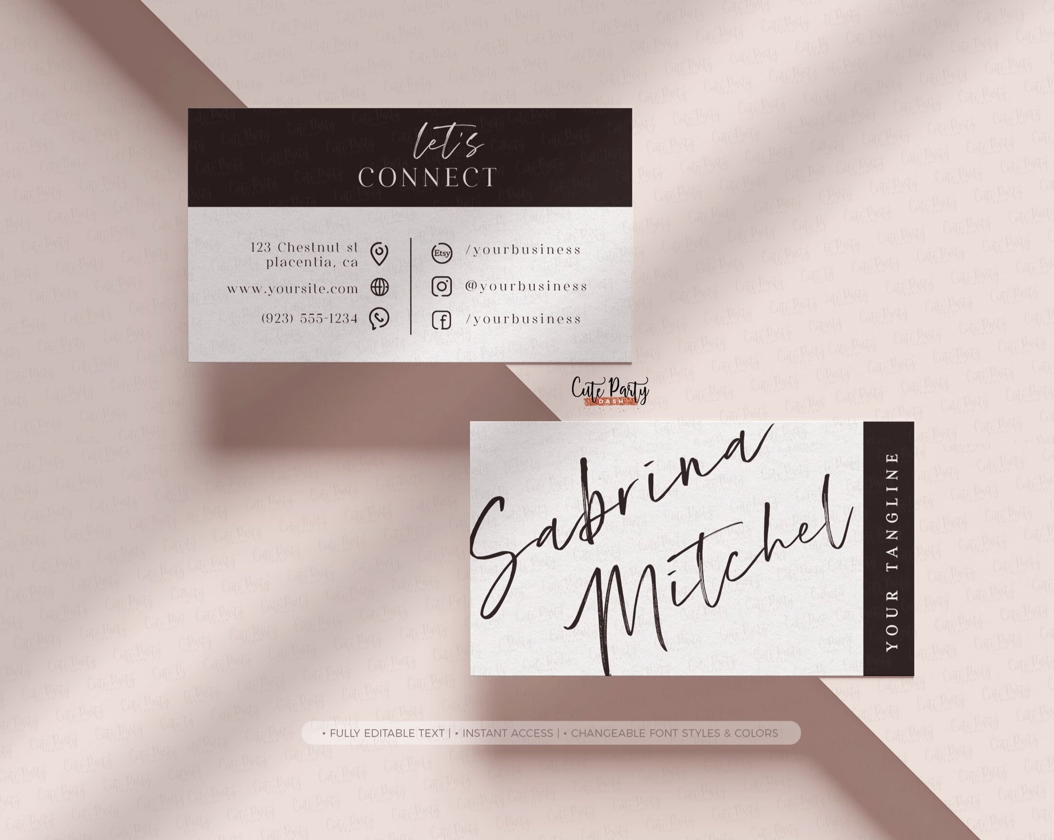 Minimalist Black and White Signature Business Card - Professional Template