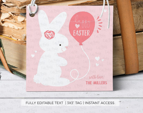 Watercolor Easter Bunny Favor Tags - Digital Download