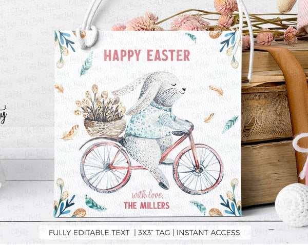 Boho Easter Bunny Favor Tags - Digital Download