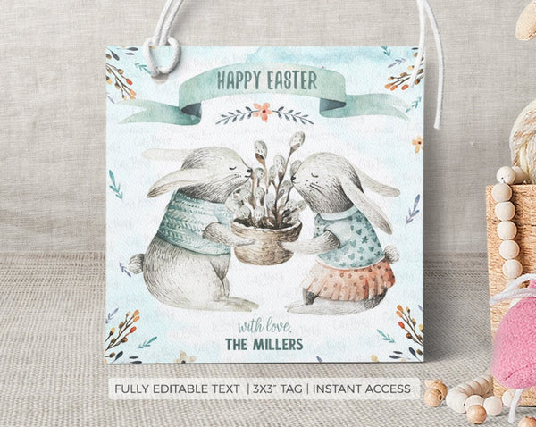 Easter Bunny Favor Tags - Digital Download