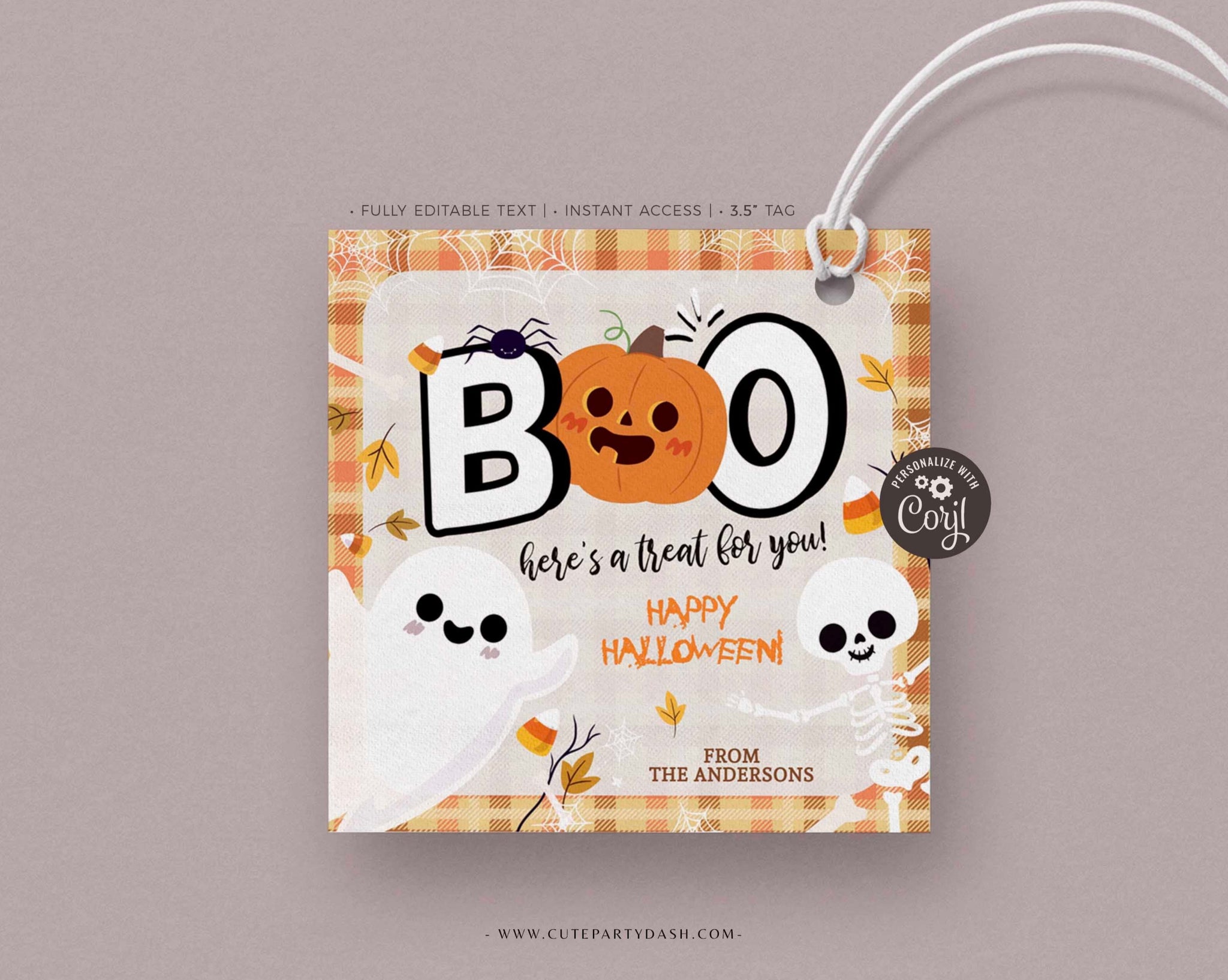 Halloween Gift tag, Boo here's a treat for you - Digital Download