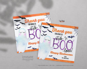 Halloween Gift tag Thank you for being Fab-Boo-Lous Teacher 