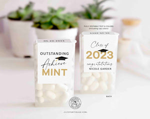 Graduation Favors for guest 2023 Editable Senior Class of 2023 Graduation Party Mint Favors idea Candy High School Grad - Digital Download