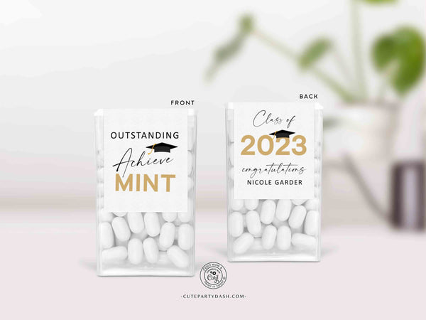 Graduation Favors for guest 2023 Editable Senior Class of 2023 Graduation Party Mint Favors idea Candy High School Grad - Digital Download