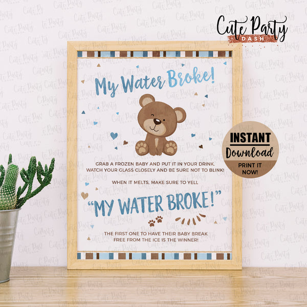Little Brown Bear Baby Shower Printable Decorations - Digital Download