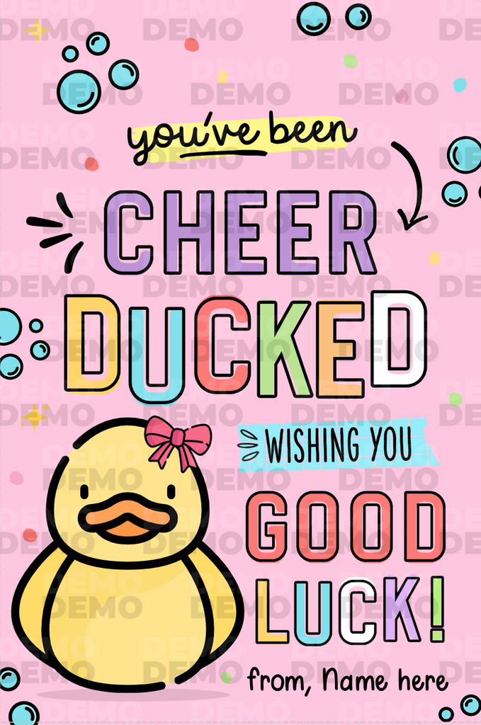 Editable You #39 ve been Cheer Ducked Tag Cheerleader good luck treat tag Editable You #39 ve been Cheer Ducked Tag Cheerleader good luck treat tag