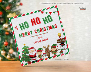 Santa Claus Ho Ho Ho Gift Tags - Instant Download