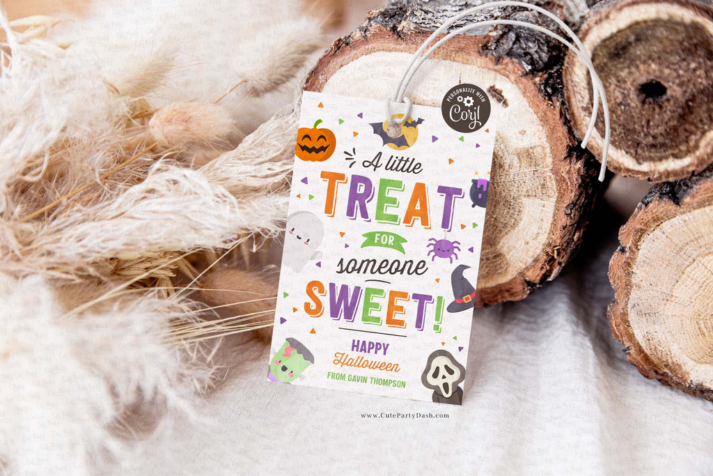 Halloween A Little Treat for Someone Sweet Gift Tag - Digital Download – Cute Party Dash for Just A Little Treat For Someone Sweet Free Printable