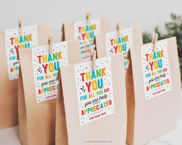 Thank you for all you do we truly appreciate you Gift Tag - Digital Download