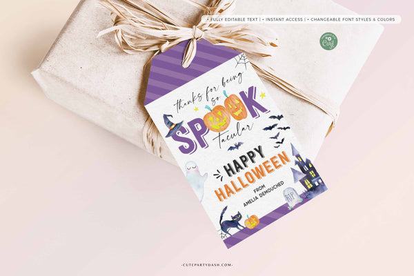 Thank you for being spooktacular Teacher tag, Halloween Gift tag - Digital Download
