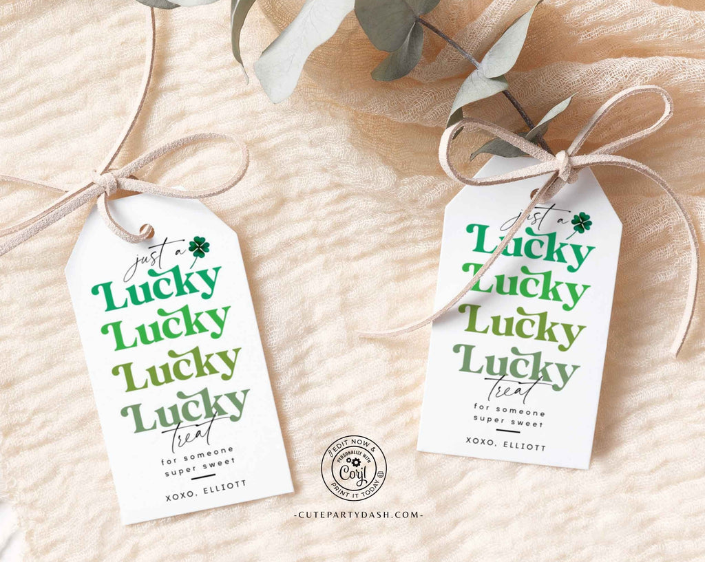 Lucky Treat for someone sweet Gift Tags, Happy St. Patrick's Day Print –  Cute Party Dash