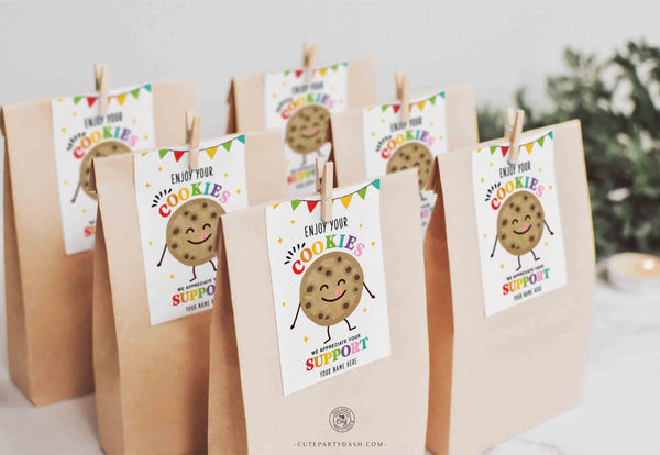 Editable Enjoy your Cookies Gift Tag, Cookie Thank You Tags - INSTANT Download