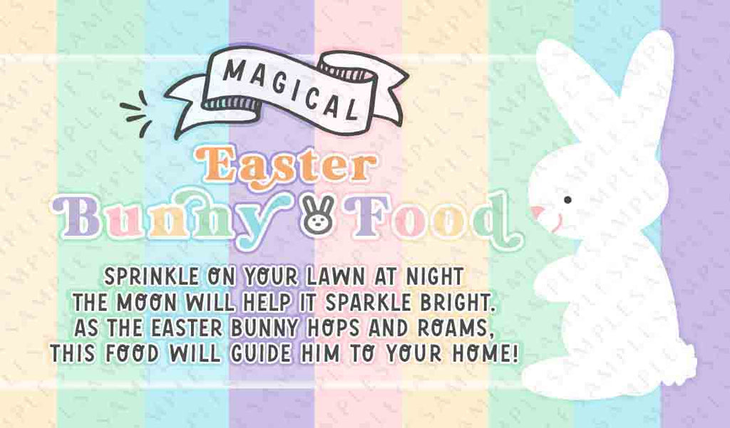 Magical Easter Bunny Food Tag Printable Kids Easter bunny bait School ...