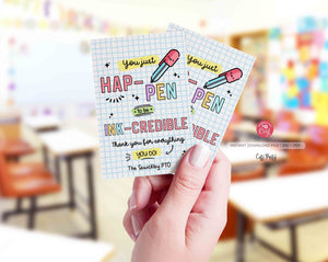 Editable You Happen To Be Ink-credible Gift Tag Template - INSTANT Download