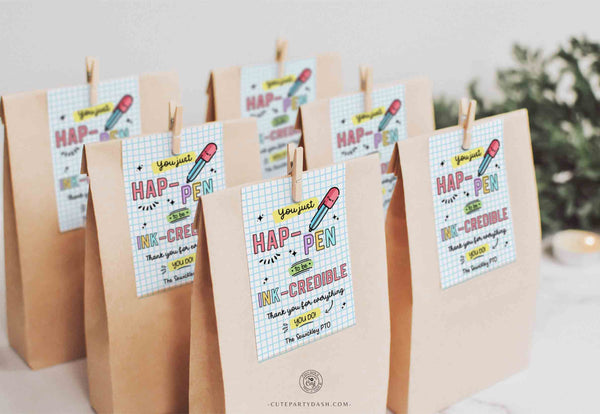 Editable You Happen To Be Ink-credible Gift Tag Template - INSTANT Download