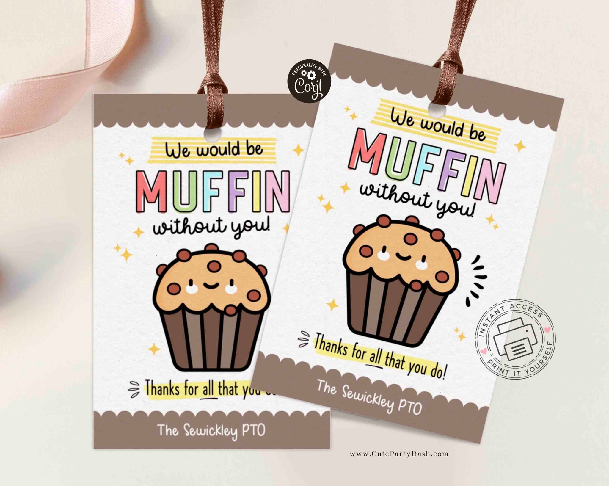 Editable We Would Be Muffin Without You Gift Tags Cute Party Dash editable-we-would-be-muffin-without-you-gift-tags-cute-party-dash