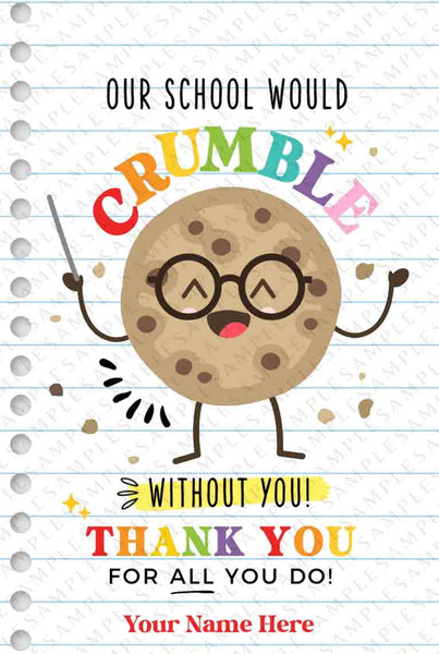 Editable Cookie Gift Tag, Chip Chip Hooray Employee Appreciation thank you, Teacher Staff School pto pta Appreciation Week- INSTANT Download