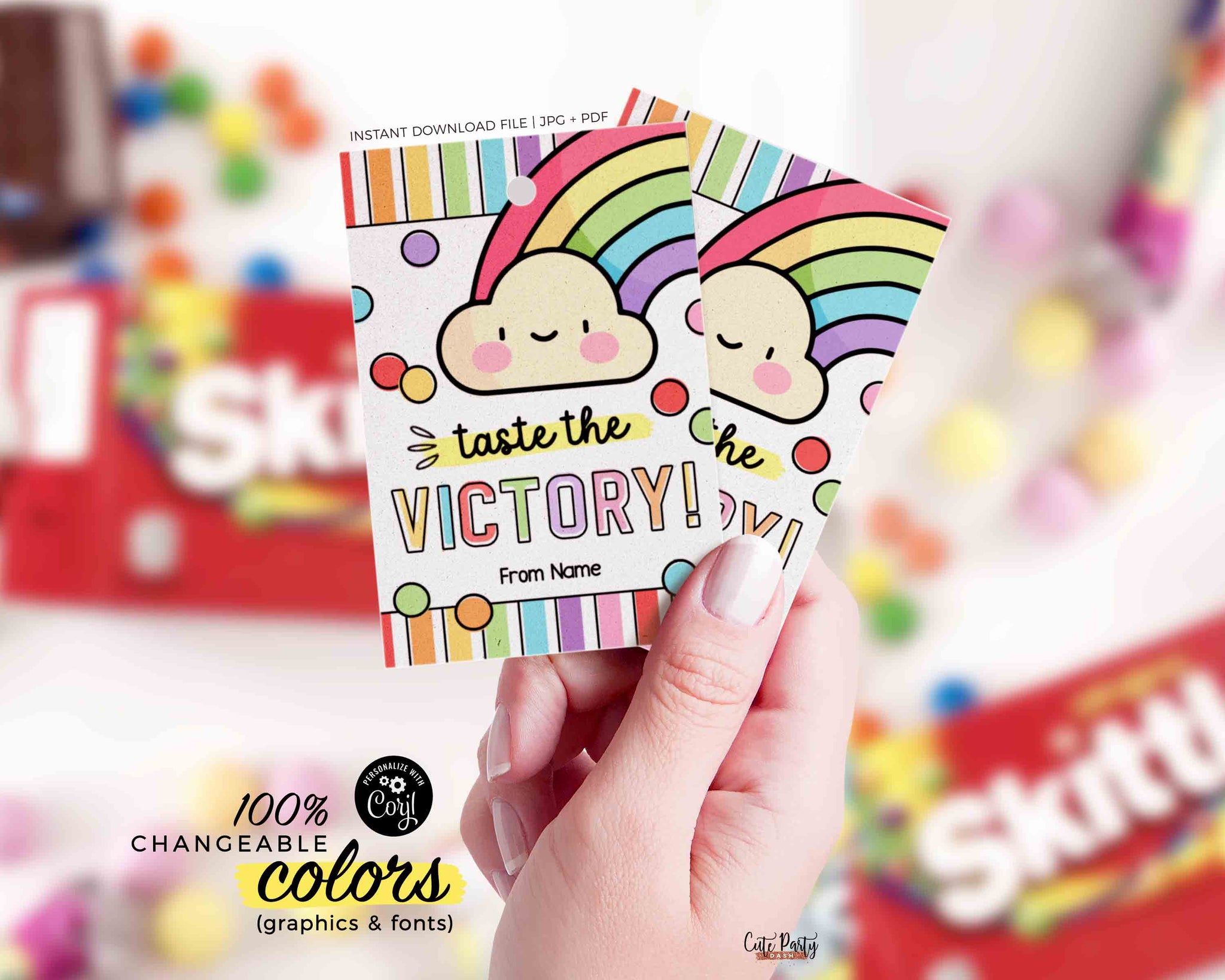 Rainbow Favor Tags, Rainbow Gift Tags, Rainbow Party Decorations, Rainbow  Birthday Party Instant Download PDF Printable 