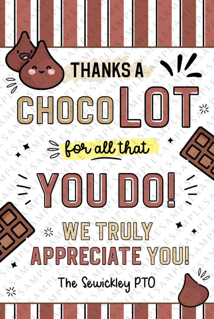 Chocolate Teacher Appreciation Tags Thank you tags – Cute Party Dash Chocolate Teacher Appreciation Tags Thank you tags – Cute Party Dash
