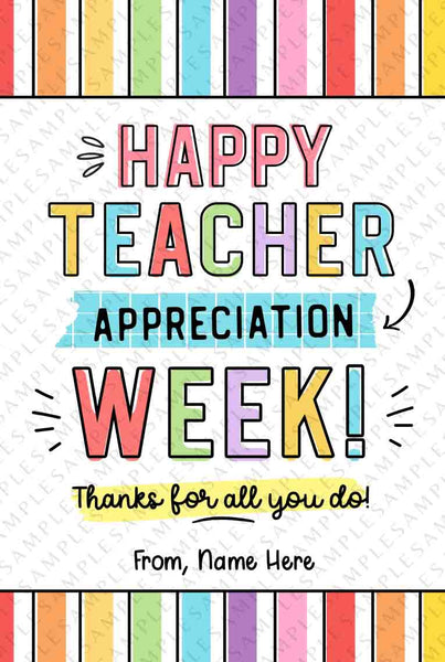 Happy Teacher Appreciation Week Thanks for all you do Tags – Cute Party ...