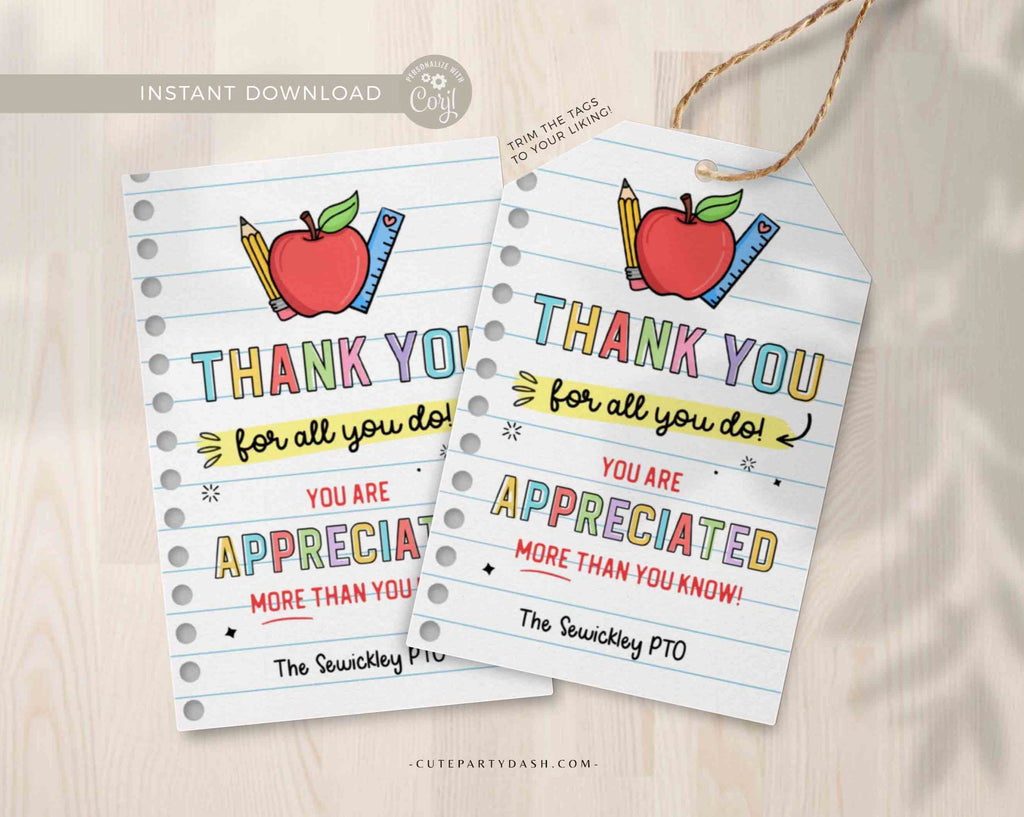 Teacher Appreciation Printable Gift Tag, Teacher Favor Tag – Cute Party Dash teacher-appreciation-printable-gift-tag-teacher-favor-tag-cute-party-dash