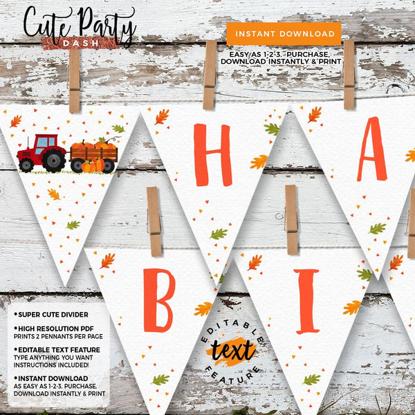 Our Little Pumpkin Birthday Party Water Bottle Labels - Digital Download - Cute Party Dash